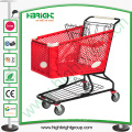 Carrito de carrito de compras de plástico de 180 litros con las mejores ruedas